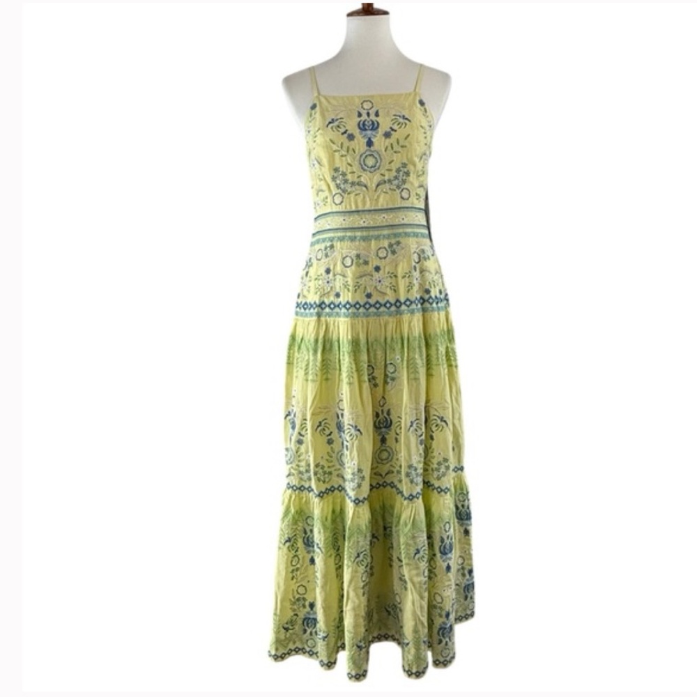 Sundance Yellow and Blue Floral Maxi Dress